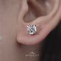 Lab grown cushion diamond stud earrings for women
