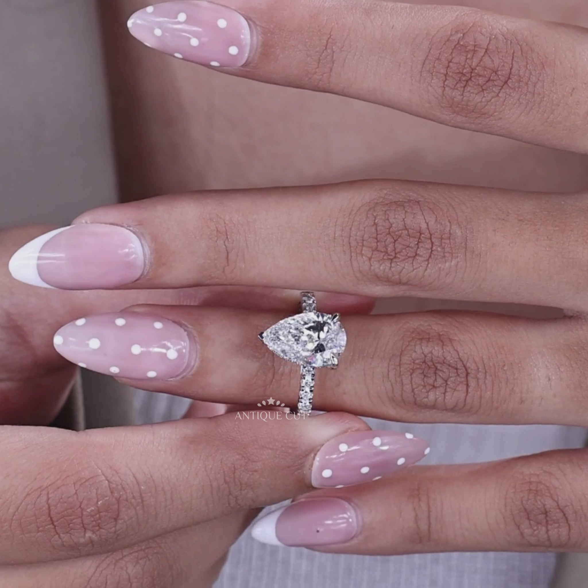 Antiquecut Teardrop Engagement Ring