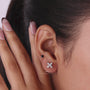 0.50 TCW marquise diamond floral stud earrings
