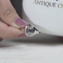 White gold old mine cushion cut diamond ring