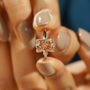 White gold pink radiant diamond engagement ring hidden stone