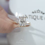 Lab grown cushion cut diamond ring front angle