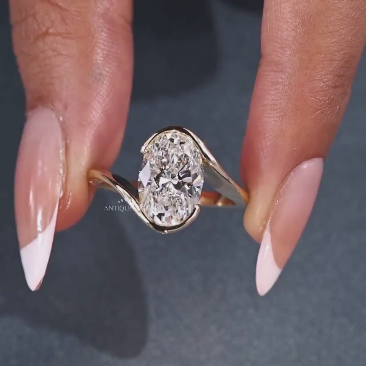 Oval cut diamond engagement ring hidden halo