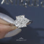 Lab grown radiant diamond ring three stone IGI certified