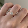 Cushion cut lab grown diamond with cathedral setting