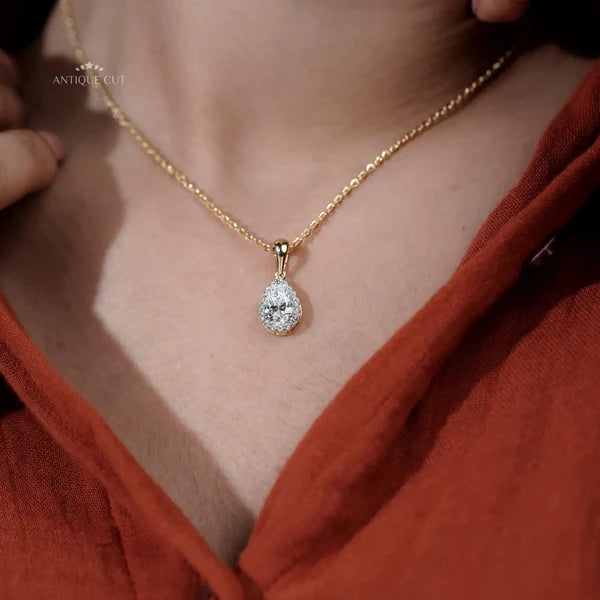 Lab grown diamond pendant in yellow gold