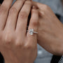 Lab grown radiant cut diamond engagement ring in rose gold