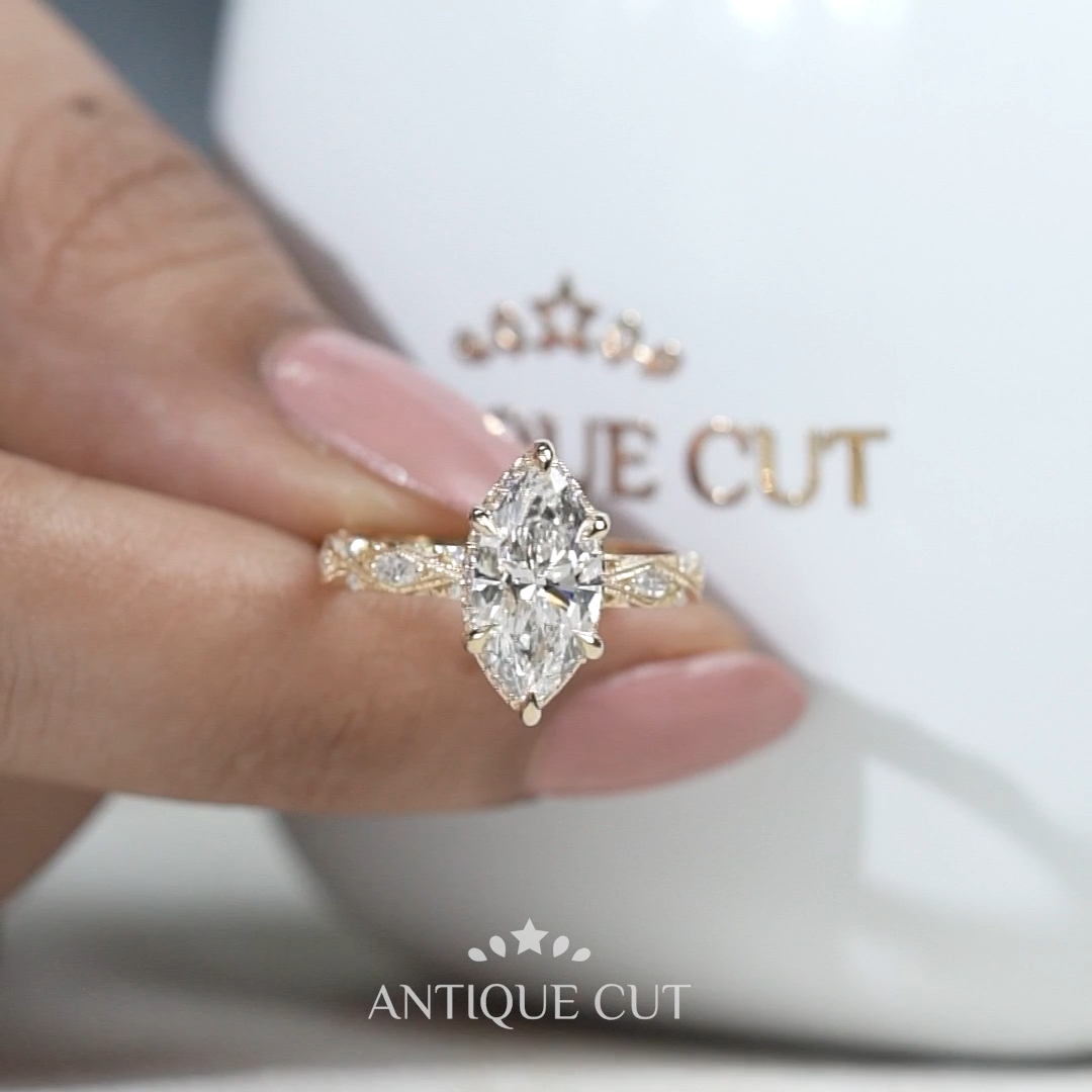 Marquise Cut Hidden Halo 