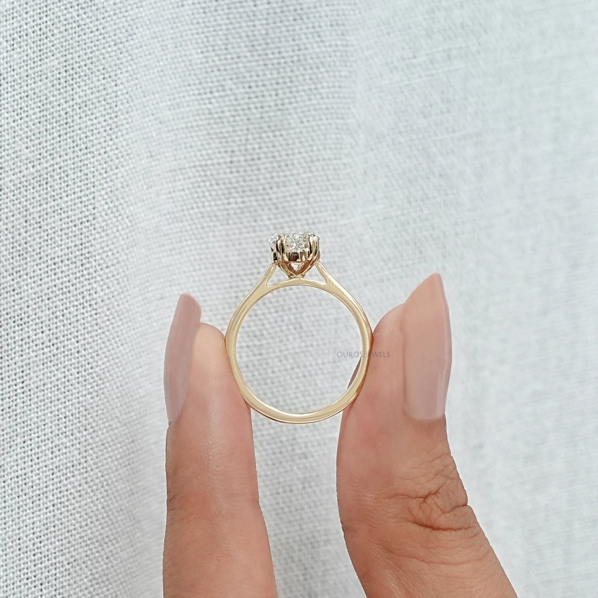 Custom order - 3 carat Hexagon lab grown diamond ring | 14kt yellow gold | 8 US