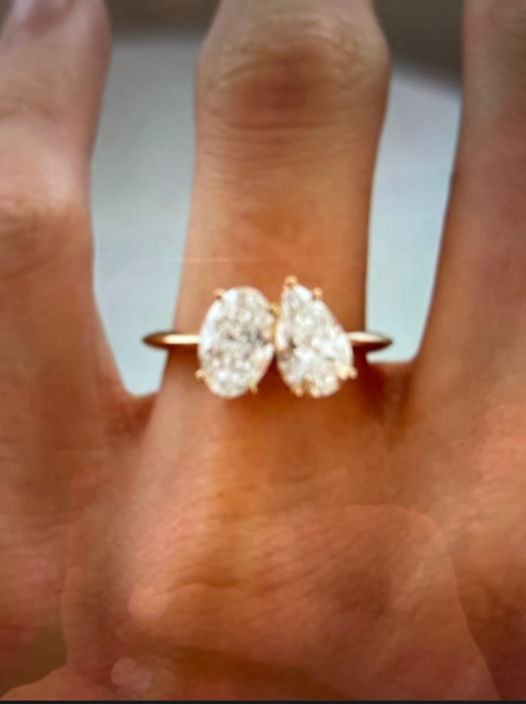 Semi mounting - toi et moi ring