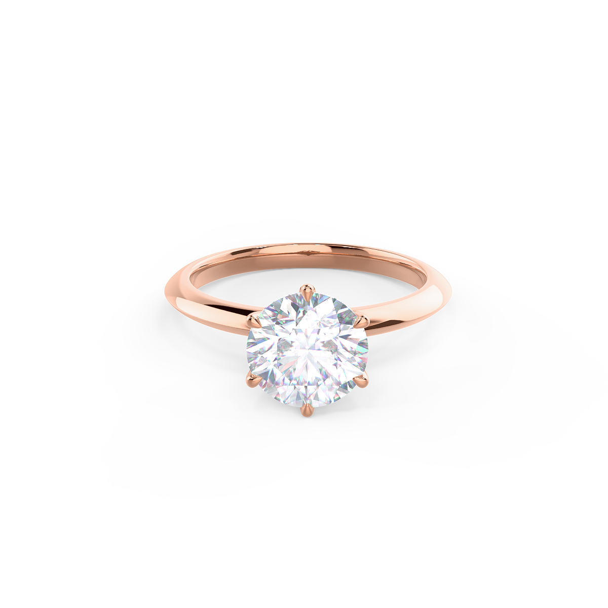 Round Classic Six Prong Solitaire Lab grown Diamond Ring