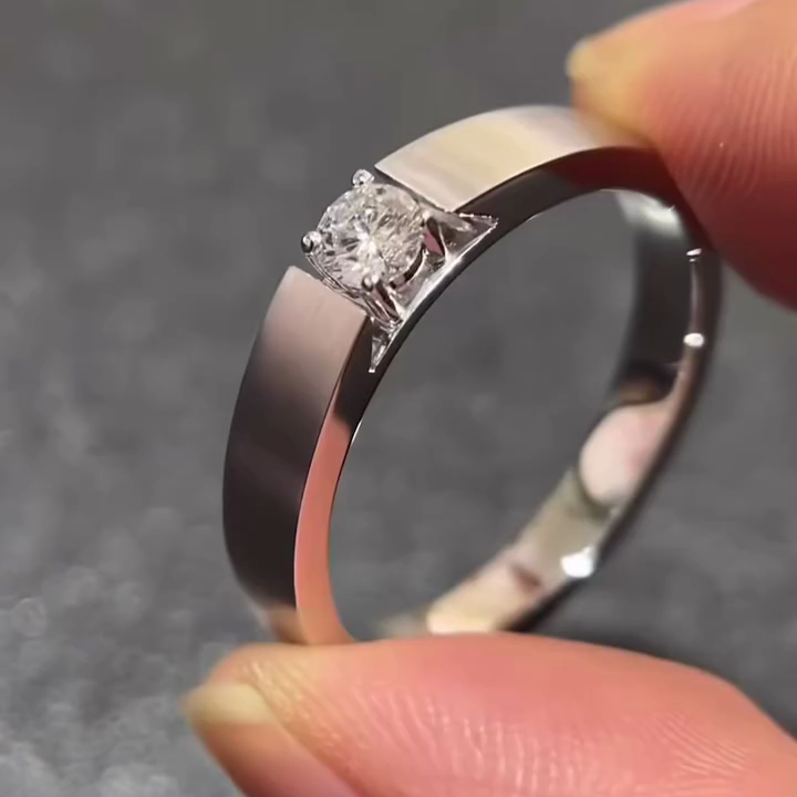 Round 0.50ct Men’s Tension Lab Grown Diamond Ring | IGI Certified | White Gold Minimalist Design