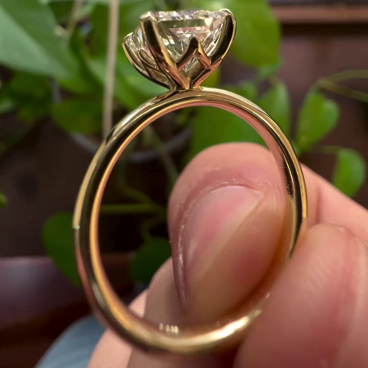 SQ Radiant 1.50ct Lab Grown Diamond Solitaire Engagement Ring, EF Color, VS Clarity