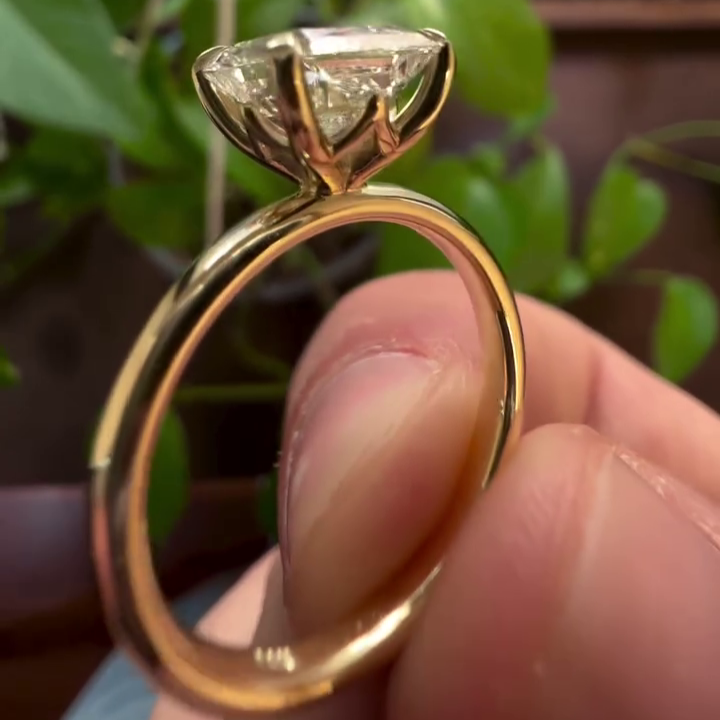 SQ Radiant 1.50ct Lab Grown Diamond Solitaire Engagement Ring, EF Color, VS Clarity