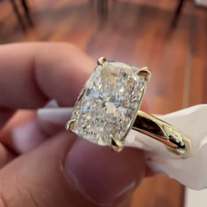 1.50ct Cushion Lab Diamond Solitaire Engagement Ring | IGI Certified | Custom Gold Ring