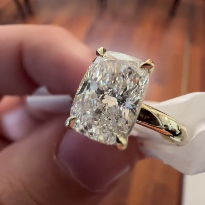 1.50ct Cushion Lab Diamond Solitaire Engagement Ring | IGI Certified | Custom Gold Ring