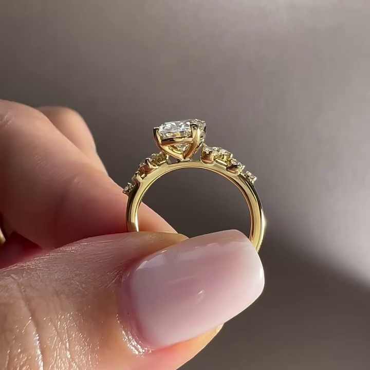 Oval 1.50tcw Lab Grown Diamond Engagement Ring, D-E-F Color, VVS-VS Clarity - IGI Certified