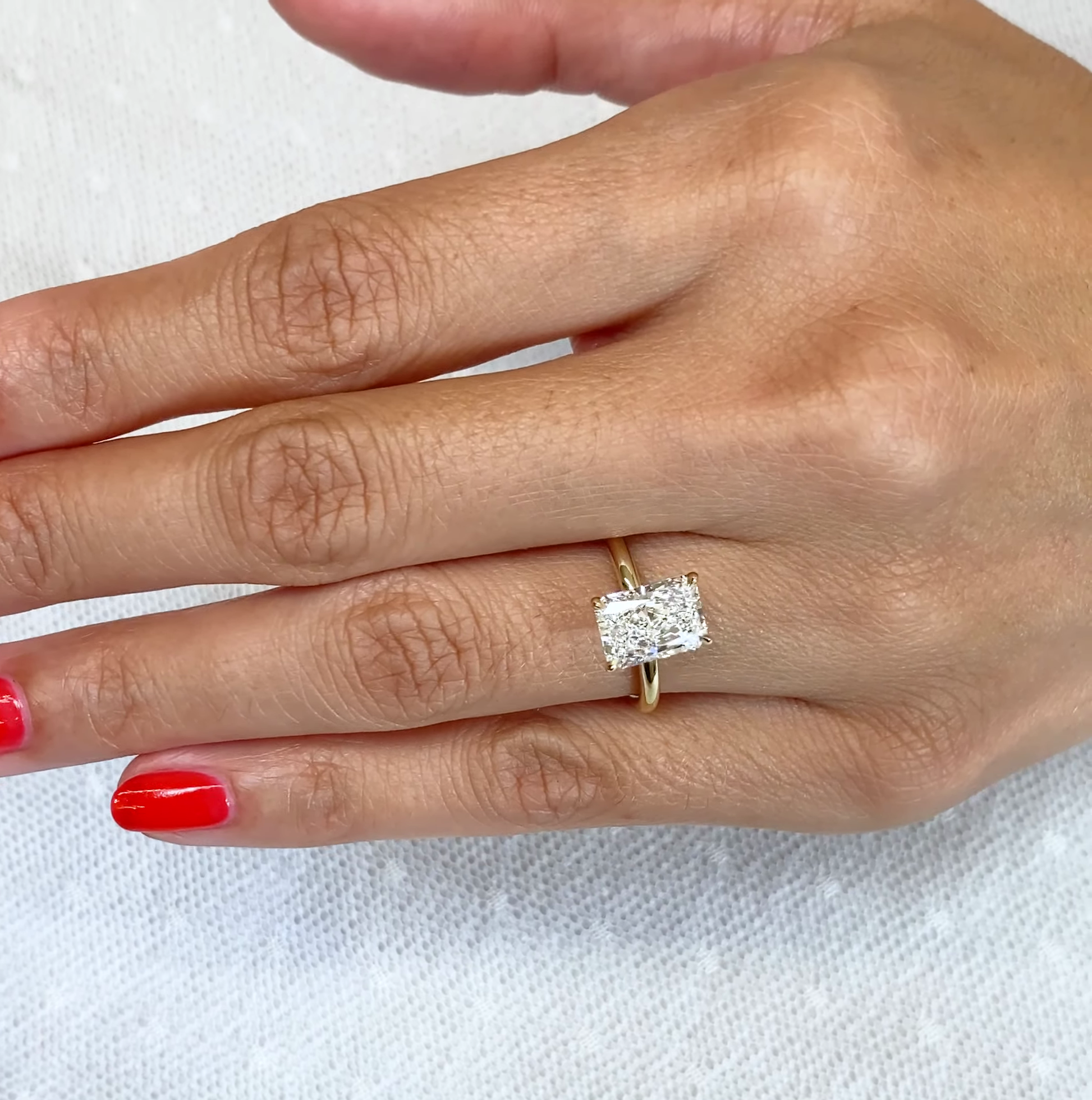 2.00ct Radiant Lab Grown Diamond Solitaire Engagement Ring | IGI Certified | Yellow Gold