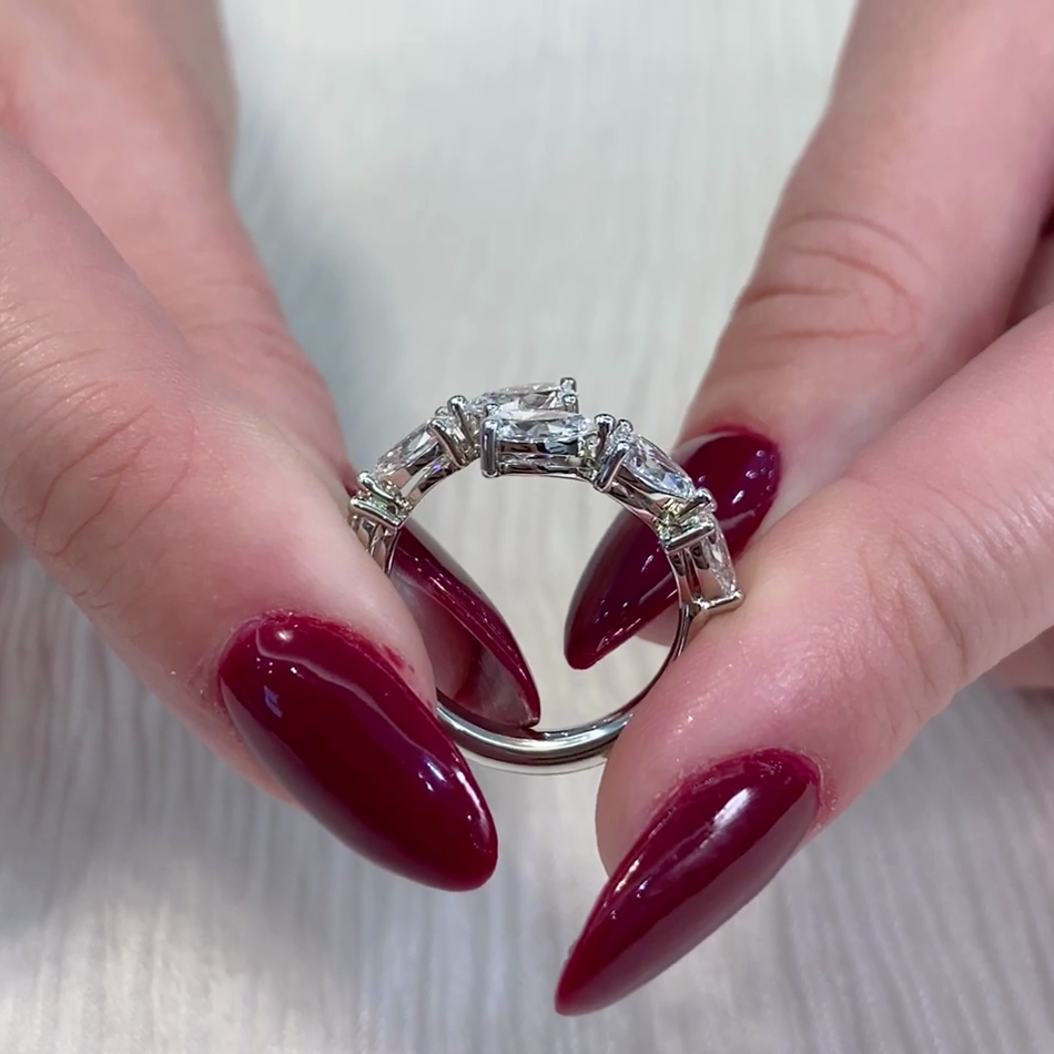 Pear 2.00tcw Lab Diamond Bypass Engagement Ring | IGI Certified | D-E-F | VVS–VS
