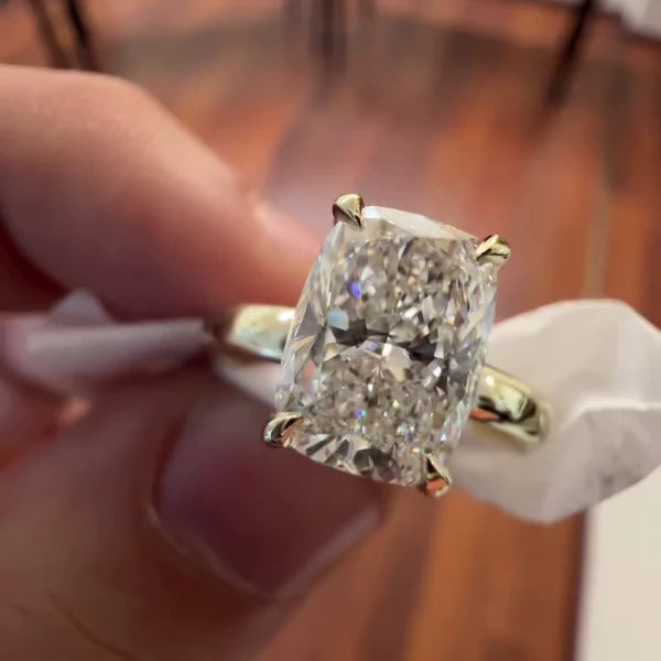 Cushion 1.50tcw Lab Grown Diamond SimplEngagement Ring, EF Color, VS Clarity TEST