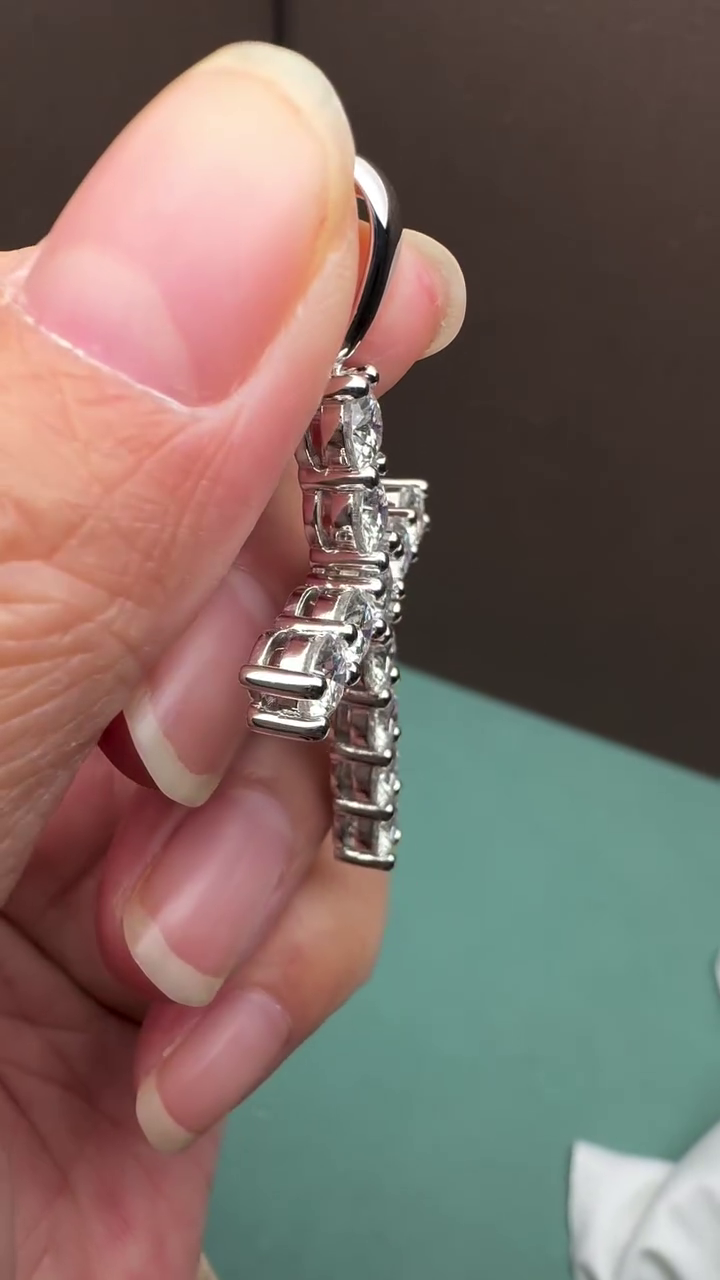 Round 3.30tcw Lab Diamond Cross Pendant Necklace | IGI Certified | EF VS | Custom Gold