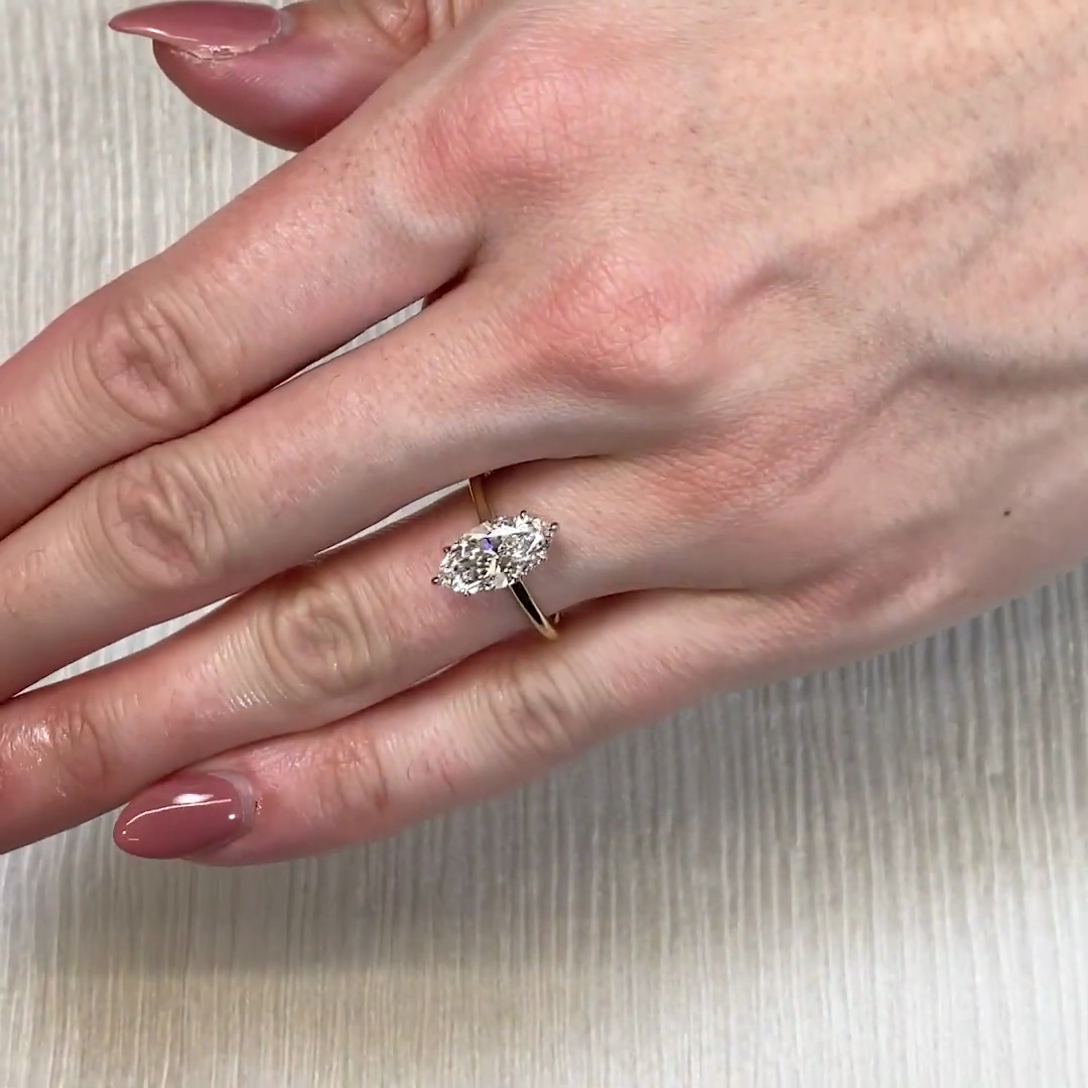 2.00tcw Marquise Lab Grown Diamond Hidden Halo Engagement Ring | IGI Certified | Ethical & Custom