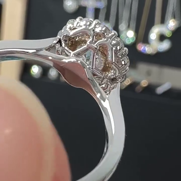 1.15tcw Round Lab Grown Diamond Engagement Ring | Halo Cathedral Style | IGI Certified | White Gold