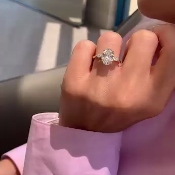Oval 3.50tcw Lab Grown Diamond Three Stone Engagement Ring, DEF Color, VVS-VS Clarity