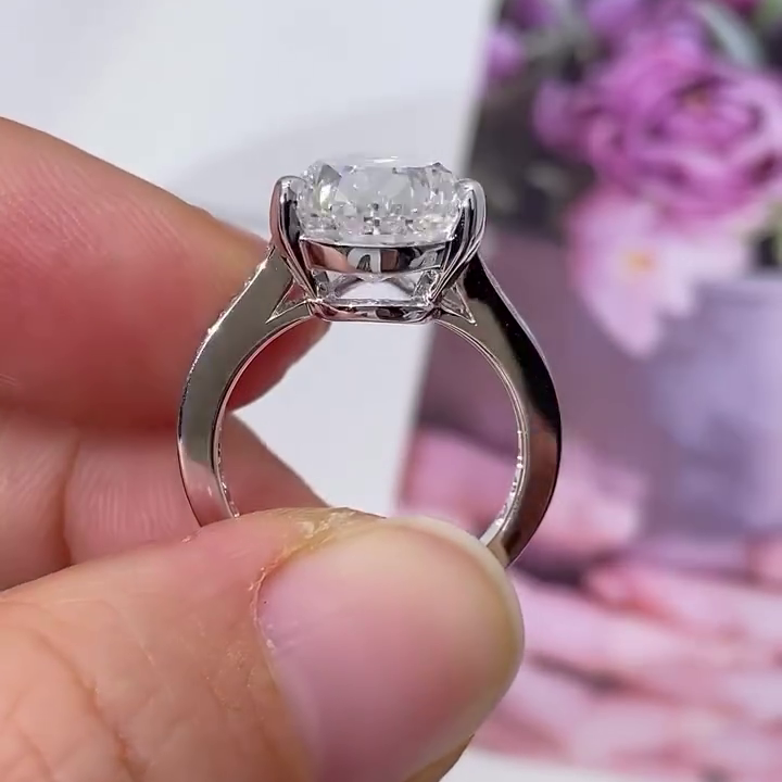 Pear 7.00tcw Lab Grown Diamond Channel Set Cathedral Engagement Ring, D-E-F Color, VVS-VS Clarity