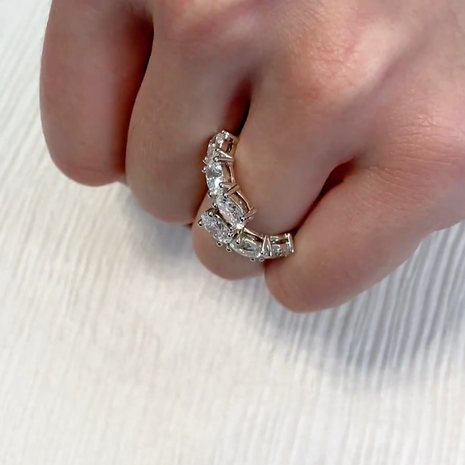 Oval 2.00tcw Lab Grown Diamond Bypass Engagement Ring, DEF Color, VVS-VS Clarity