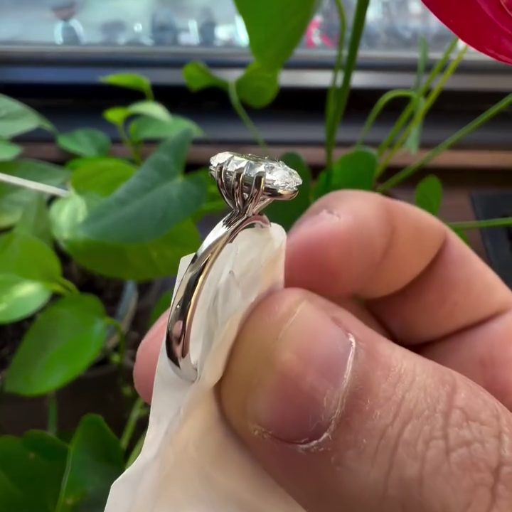 Oval 1.50tcw Lab Grown Diamond Six Prong Solitaire Engagement Ring, D-E-F Color, VVS-VS Clarity