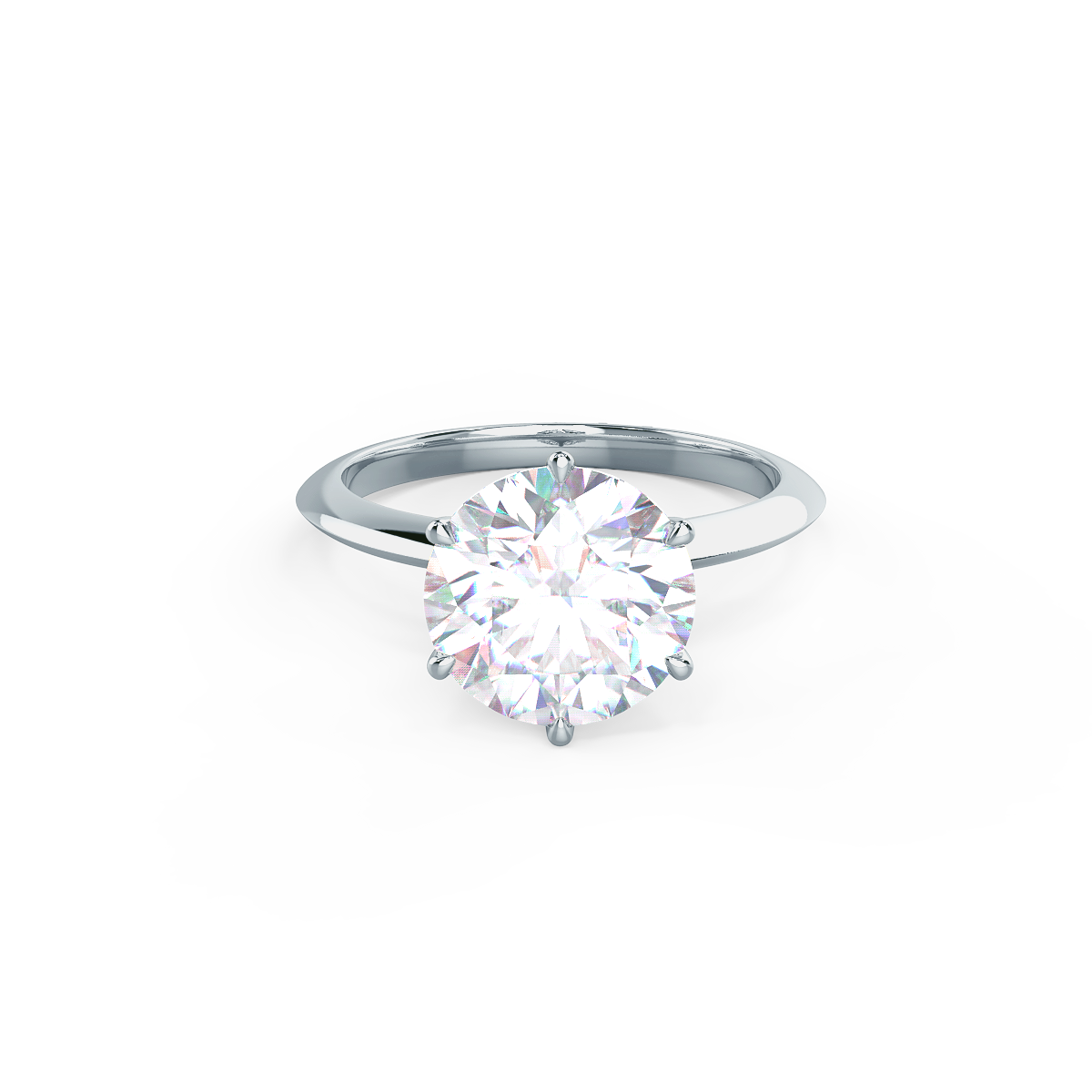 Round Classic Six Prong Solitaire Lab grown Diamond Ring