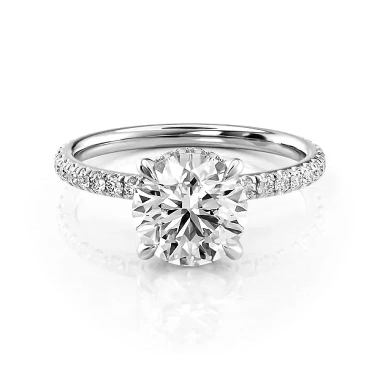 Pavé lab-grown diamond engagement ring