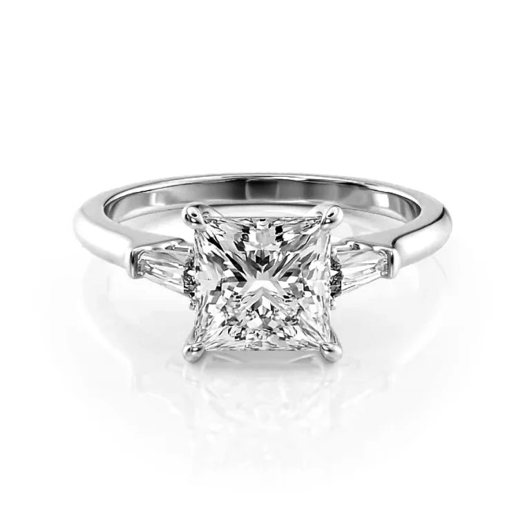 Three stone lab-grown diamond engagement ring