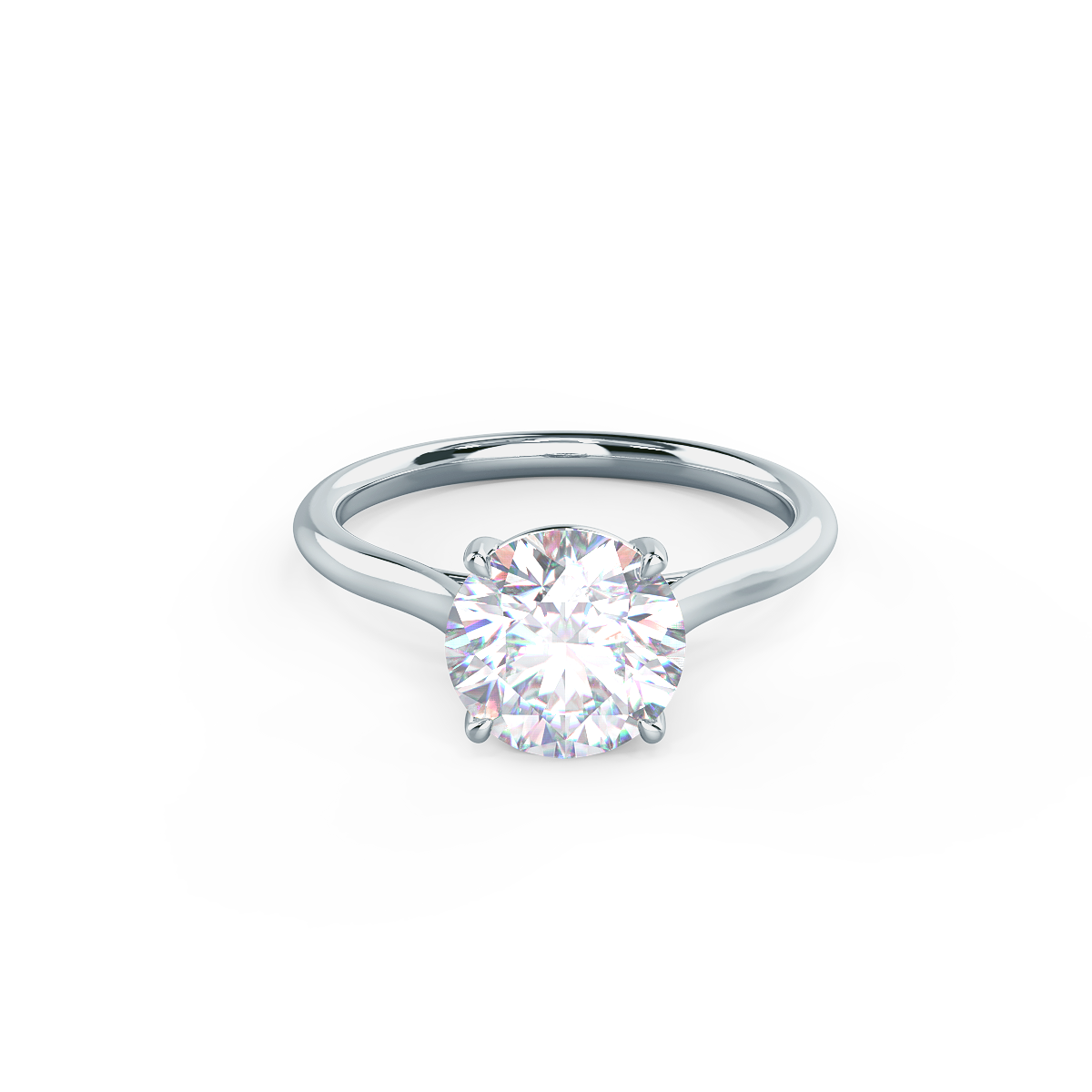 ROUND TRELLIS SOLITAIRE Lab grown Diamond Ring DEF Color VS+ Clarity