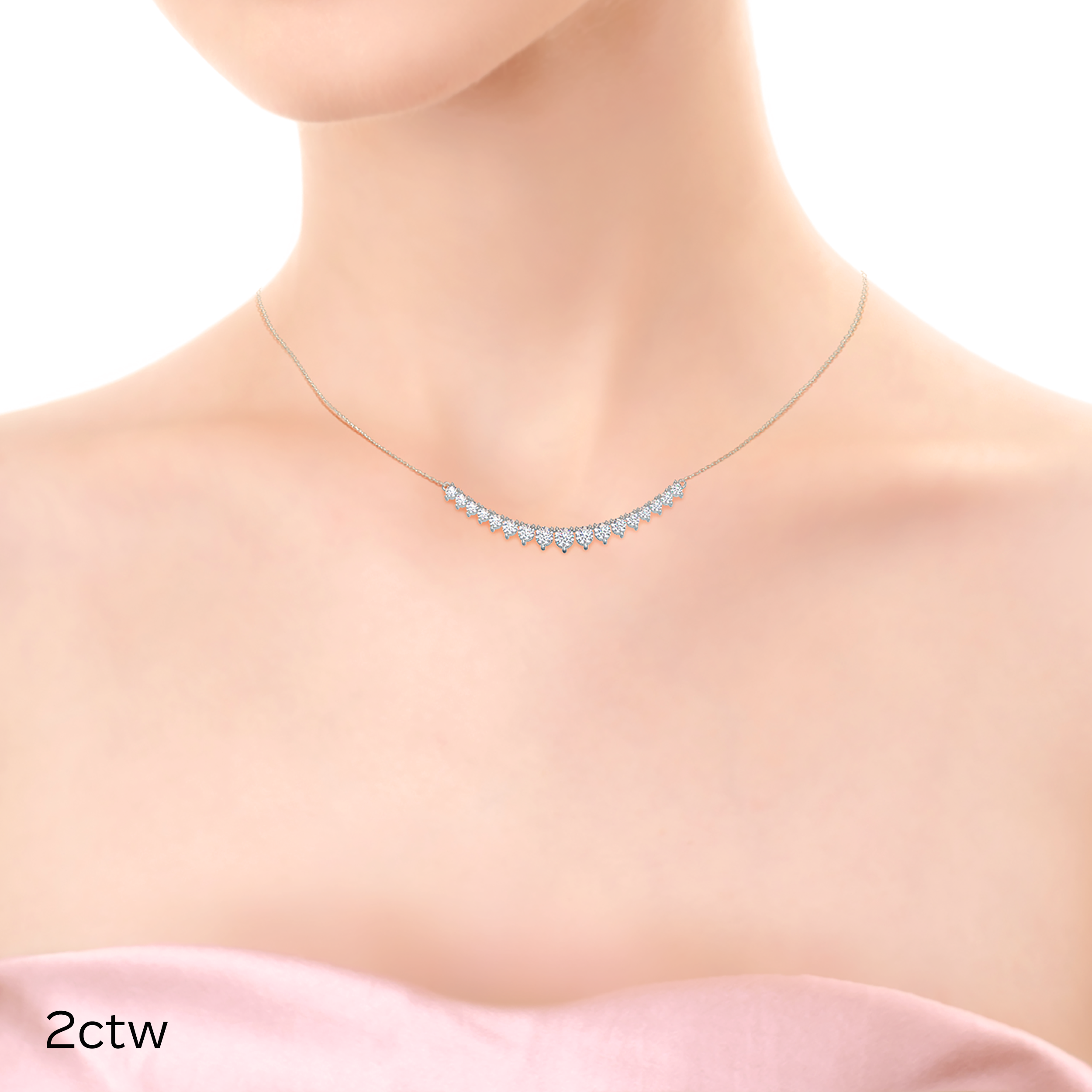 Mini Riviera Choker Lab grown Diamond DEF Color VS+ Clarity