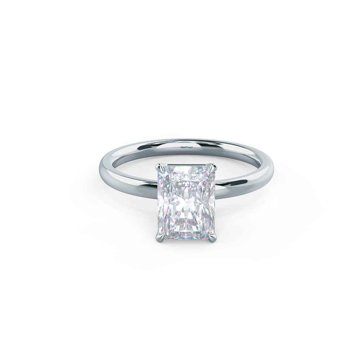 RADIANT PETITE FOUR PRONG SOLITAIRE Lab grown Diamond Ring DEF Color VS+ Clarity