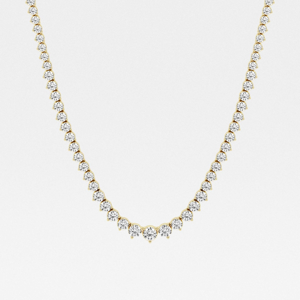 17 ctw Round Lab Grown Diamond Graduated Riviera Fashion Necklace