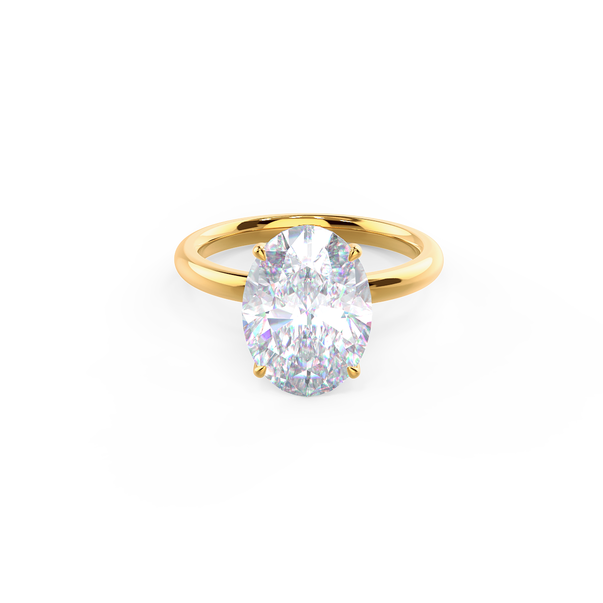 Oval Classic Four Prong Solitaire Lab grown Diamond Ring
