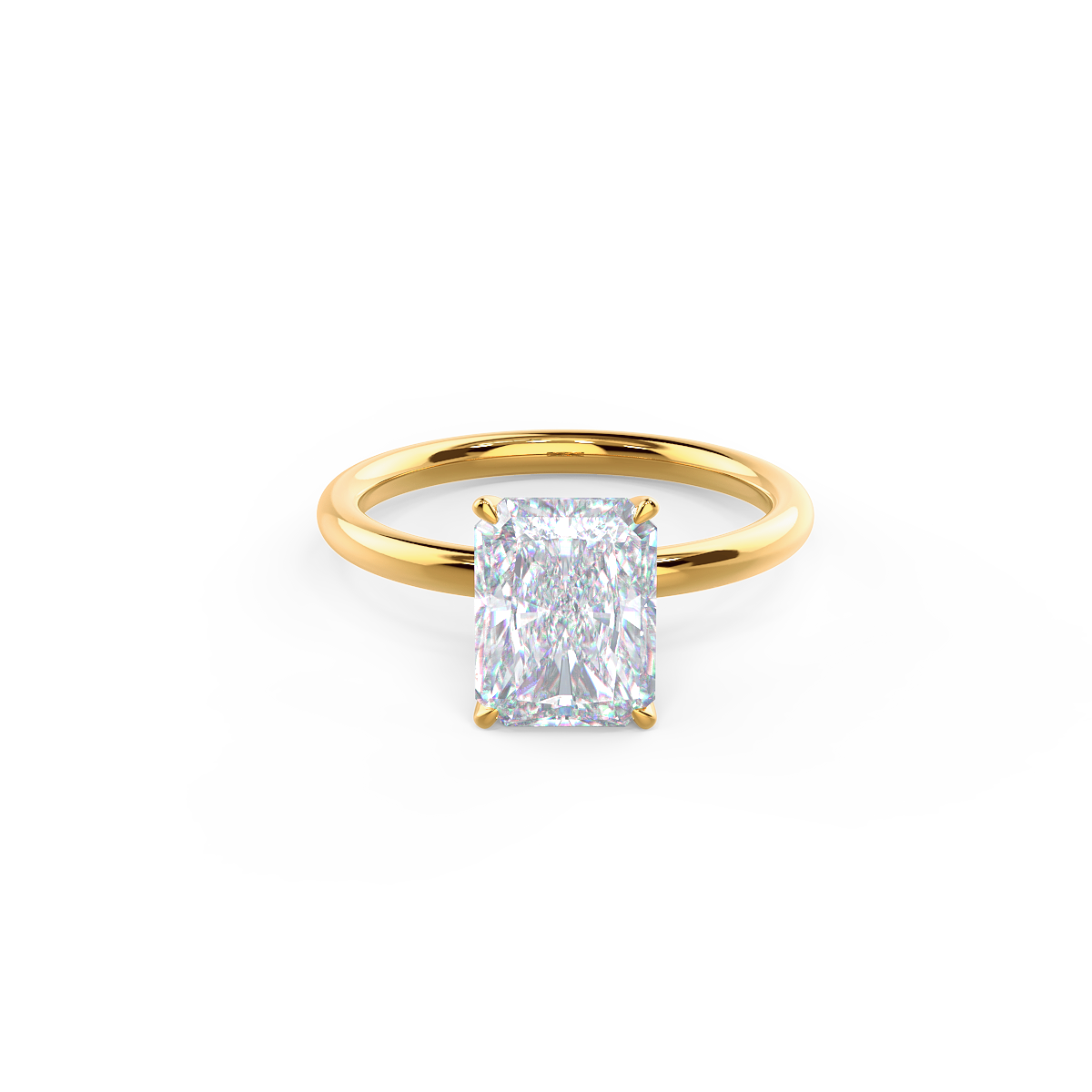 RADIANT CLASSIC FOUR PRONG SOLITAIRE Lab grown Diamond Ring DEF Color VS+ Clarity